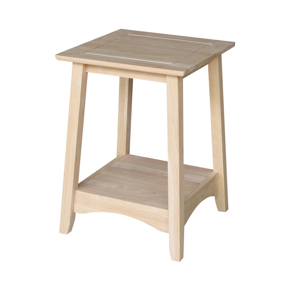 Bombay Tall End Table, Unfinished. Picture 1