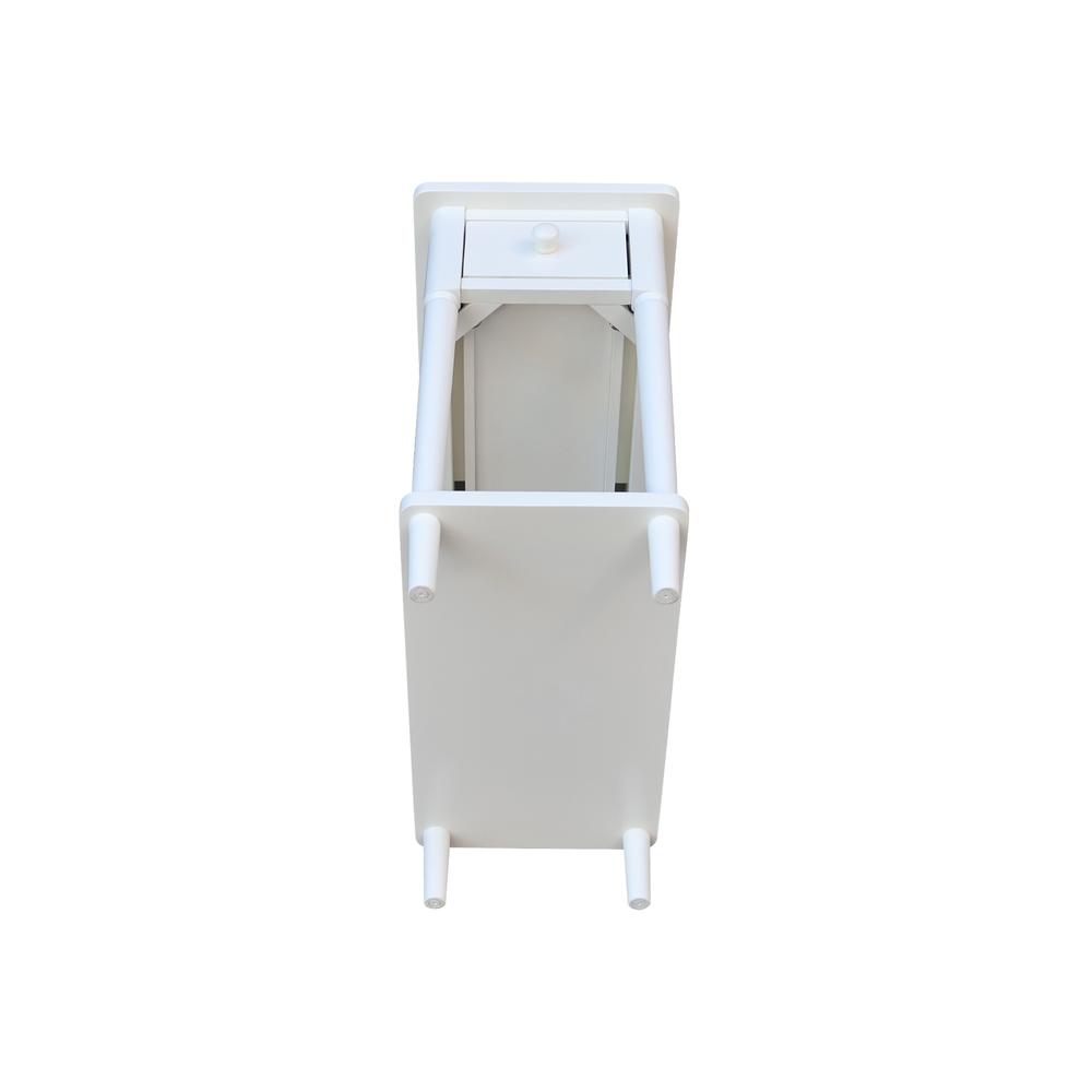Solid Wood Narrow Side Table in White. Picture 7