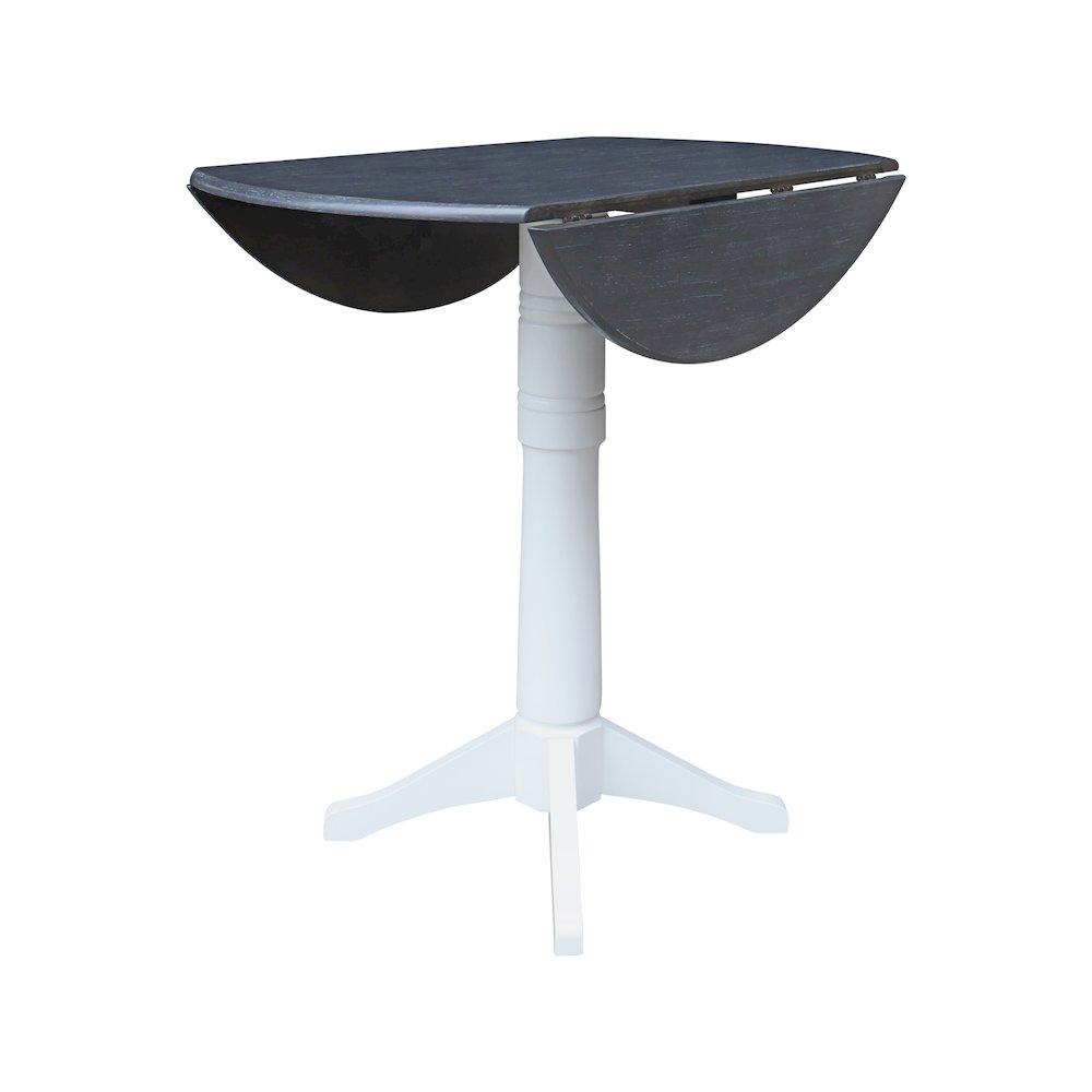 42" Round Dual Drop Leaf Pedestal Table,  43.2"H. Picture 4
