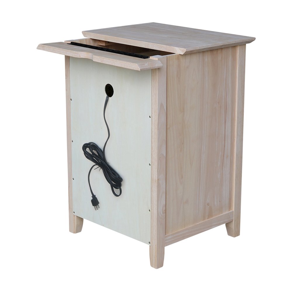 3-Drawer Nightstand with Power Outlets & USB, Ready to Finish Bedside Chest. Picture 6