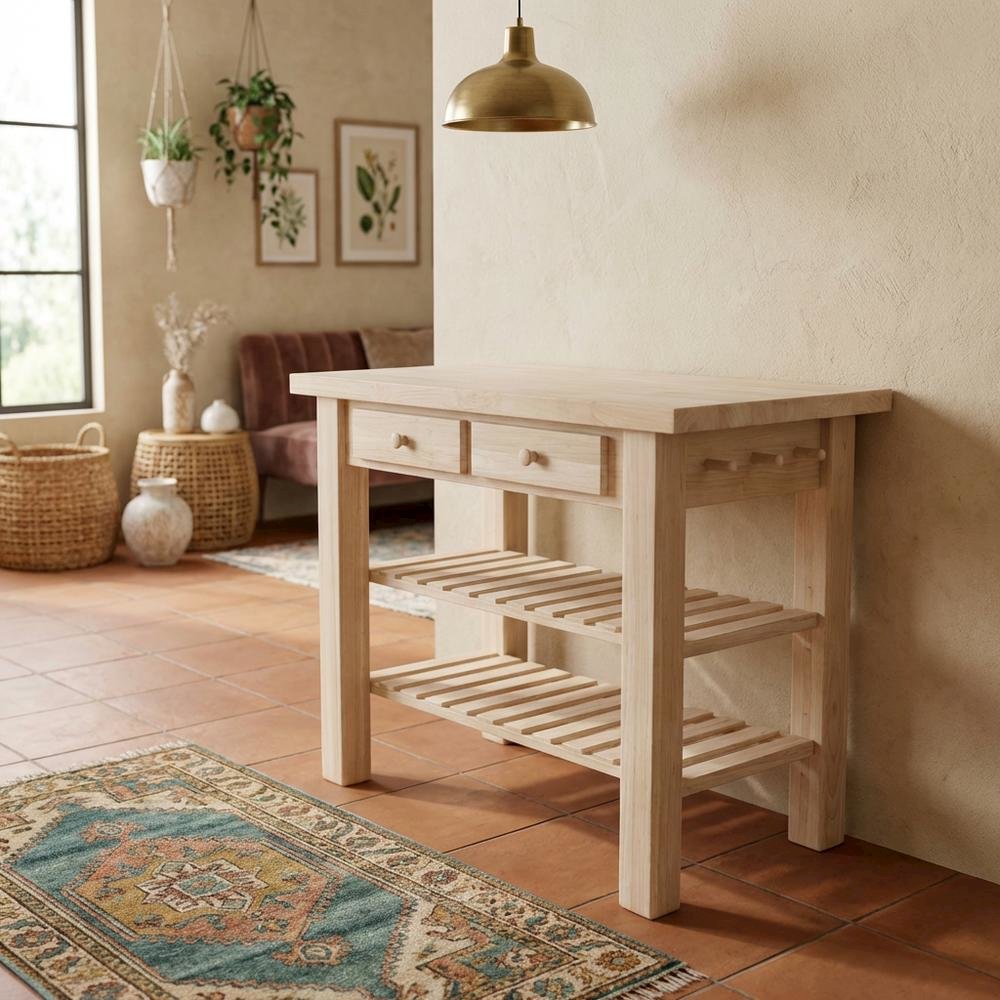 Unfinished Kitchen Island with Wipe-Clean Surface and Spacious Storage. Picture 2