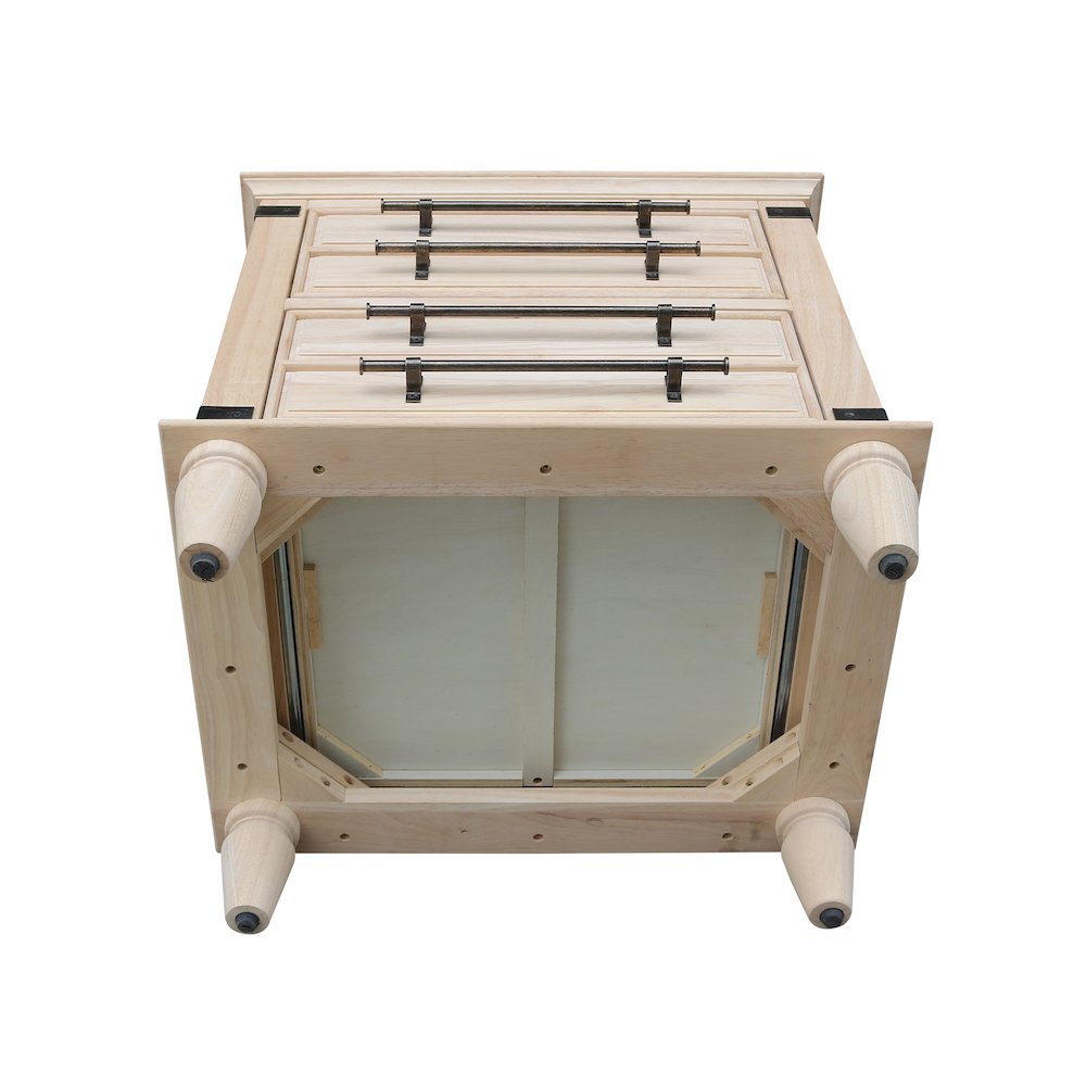 2-Drawer Nightstand with USB Charging, Wide Ready to Finish Bedside Chest. Picture 9
