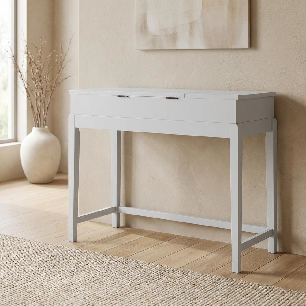 Snow White Vanity Table with Elegant Design for Bedroom or Dressing Area. Picture 2
