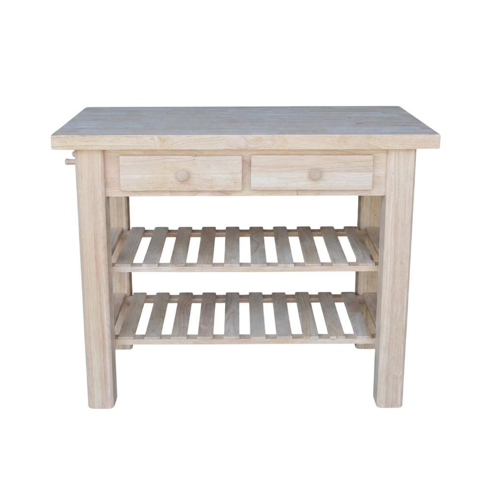 Unfinished Kitchen Island with Wipe-Clean Surface and Spacious Storage. Picture 1