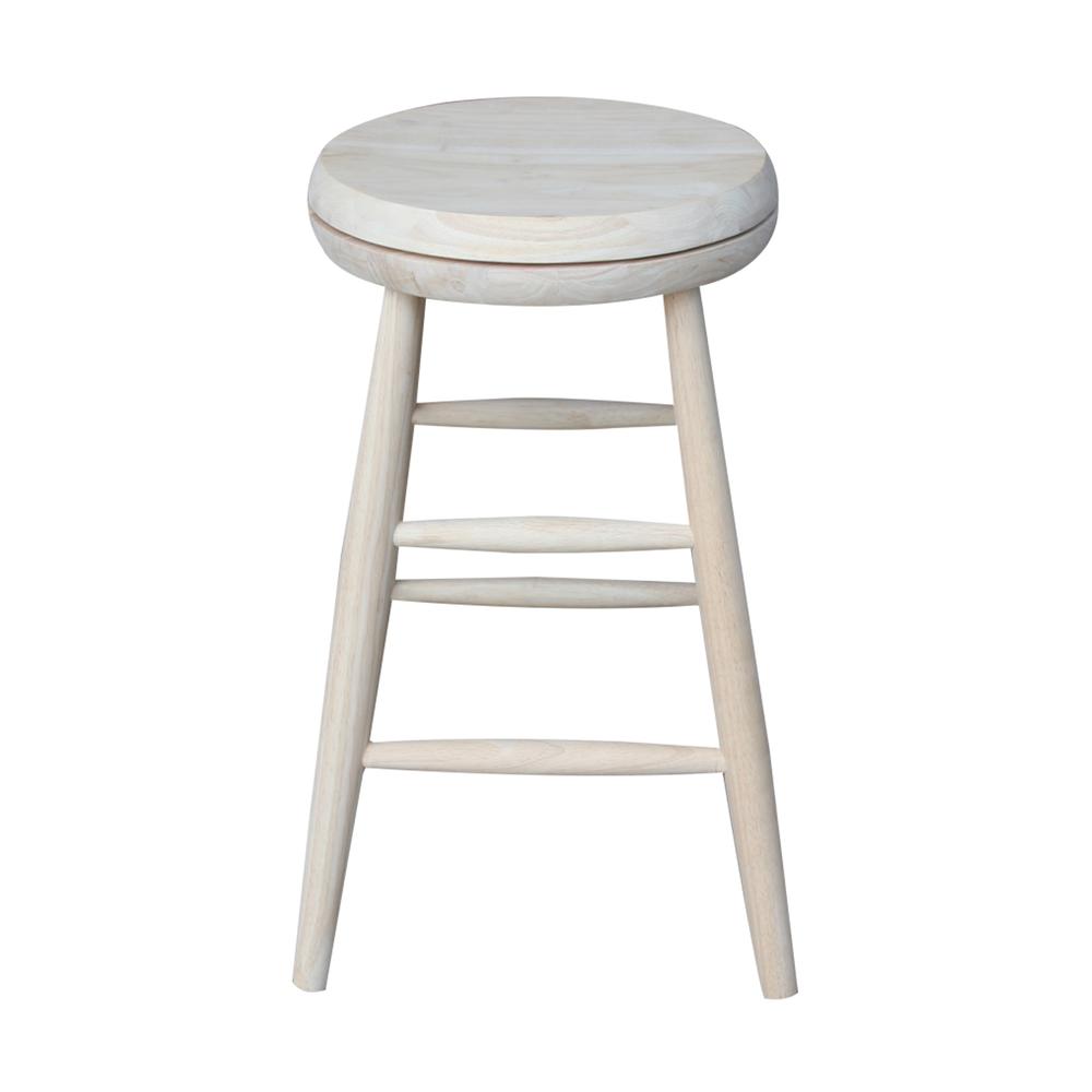 Swivel Scooped Seat Stool - 24" Seat Height, Unfinished. Picture 3