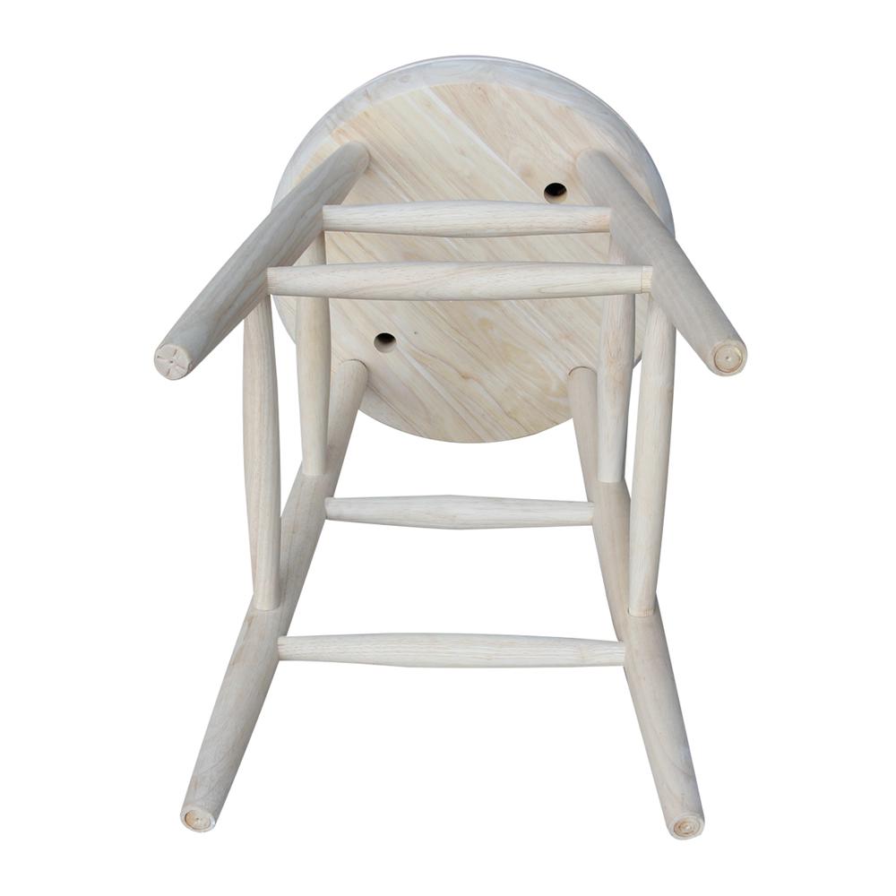 Swivel Scooped Seat Stool - 24" Seat Height, Unfinished. Picture 4