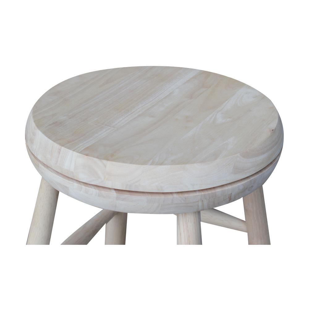 Swivel Scooped Seat Stool - 24" Seat Height, Unfinished. Picture 5