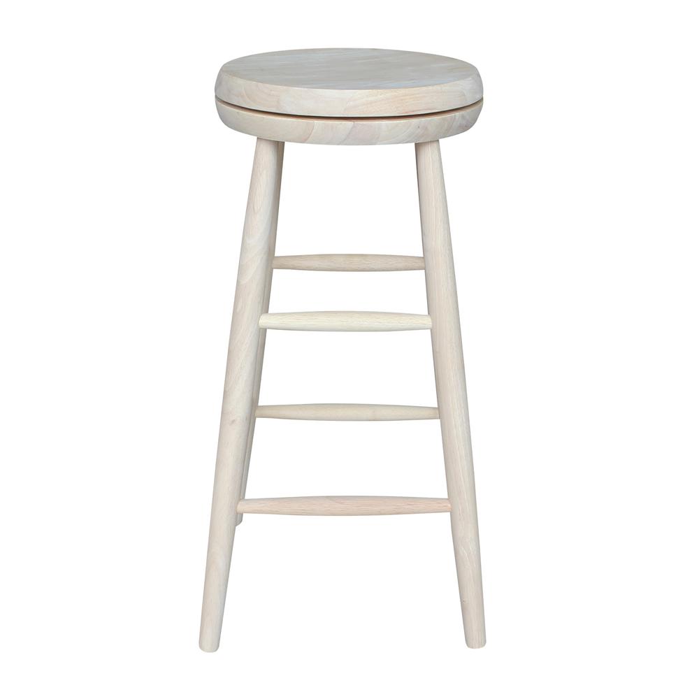 Swivel Scooped Seat Stool - 30" Seat Height, Unfinished. Picture 3