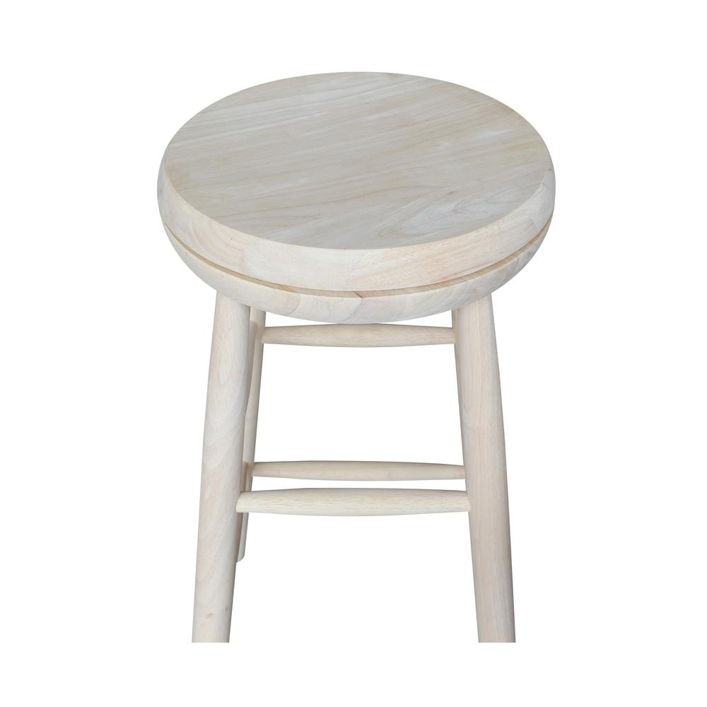 Swivel Scooped Seat Stool - 30" Seat Height, Unfinished. Picture 5