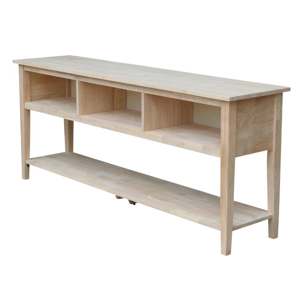 Unfinished 72-Inch TV Stand with Spacious Surface and Sturdy Frame. Picture 1