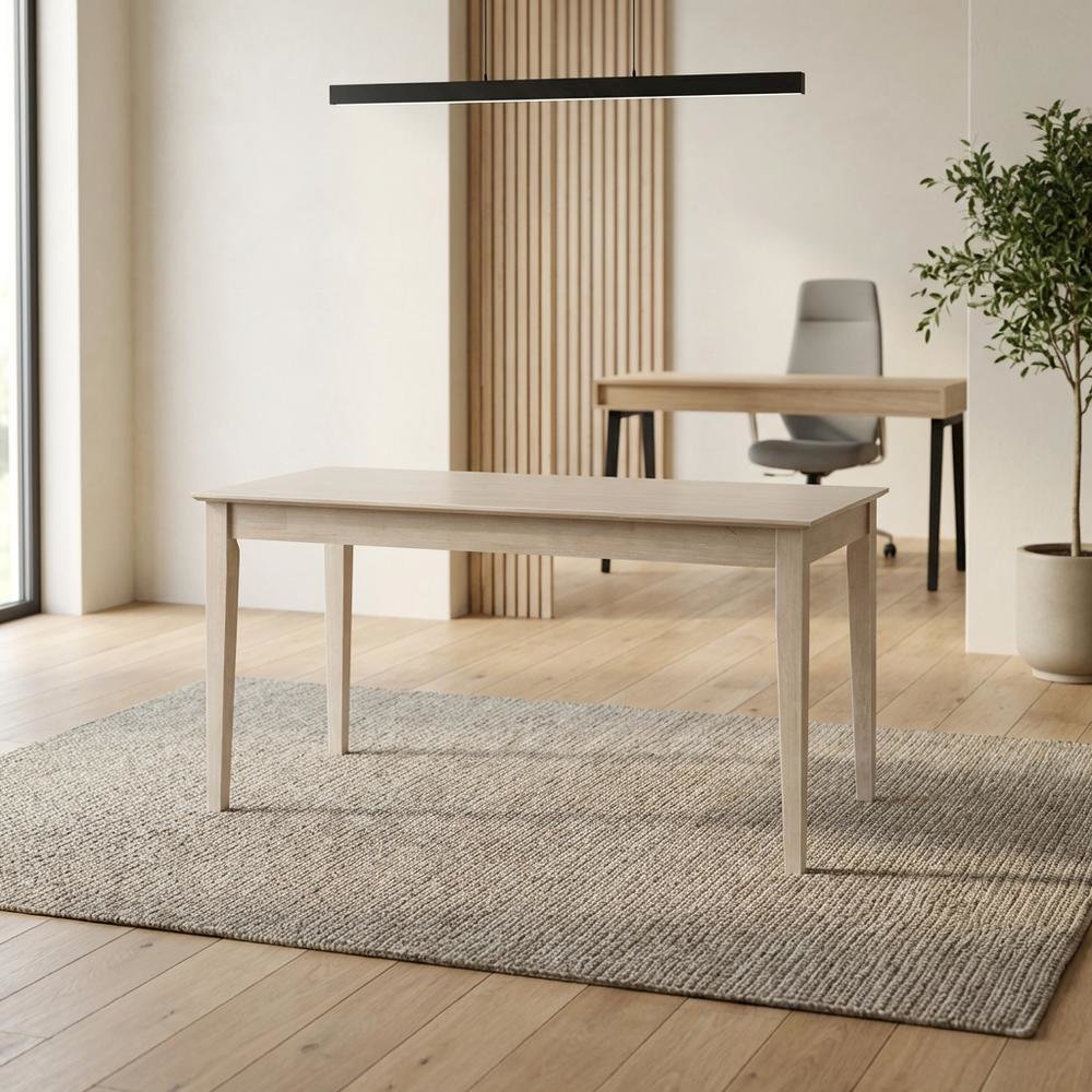 Large Washed Gray Taupe Writing Desk with Drawer, Spacious Workspace and Surface. Picture 7