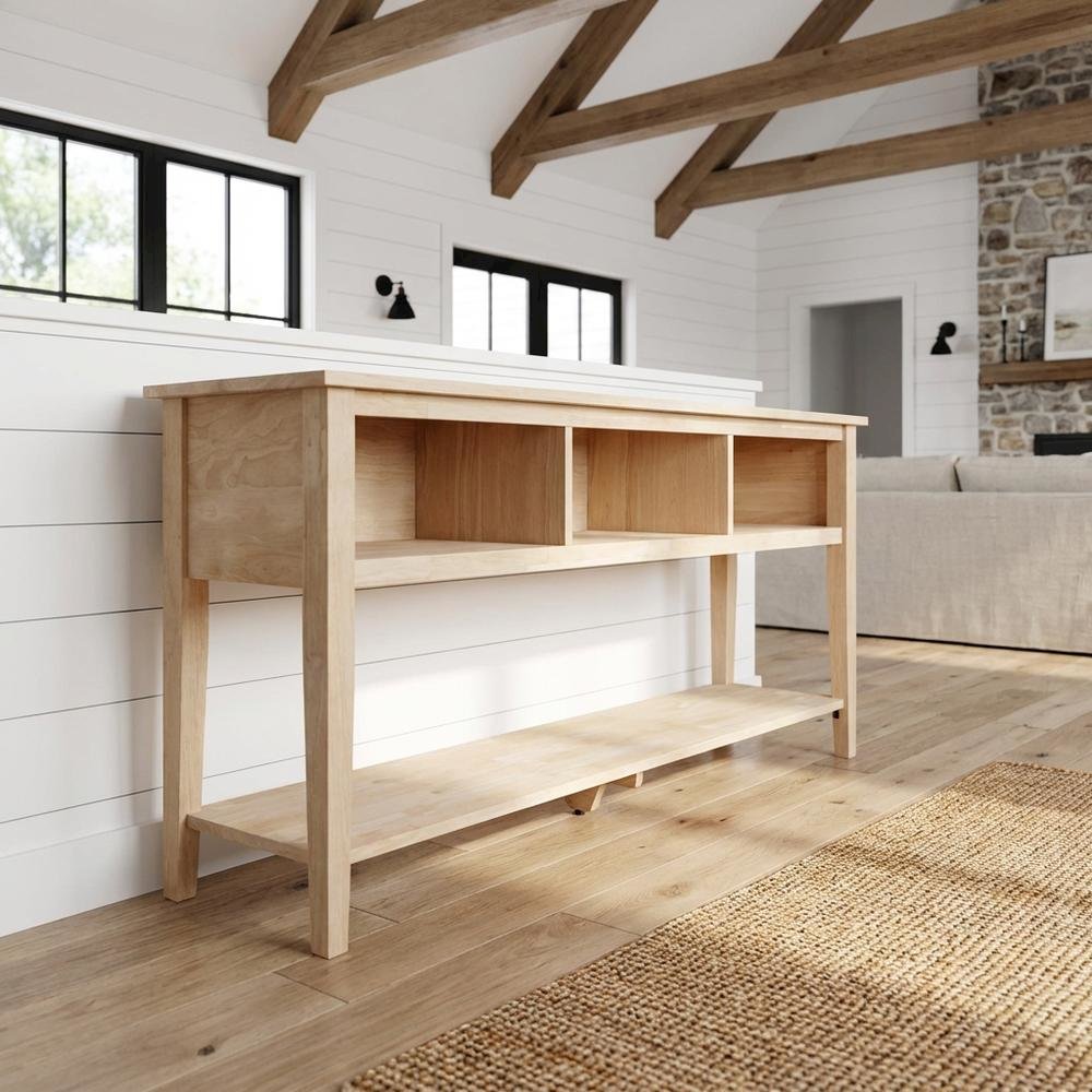 Unfinished 72-Inch TV Stand with Spacious Surface and Sturdy Frame. Picture 7