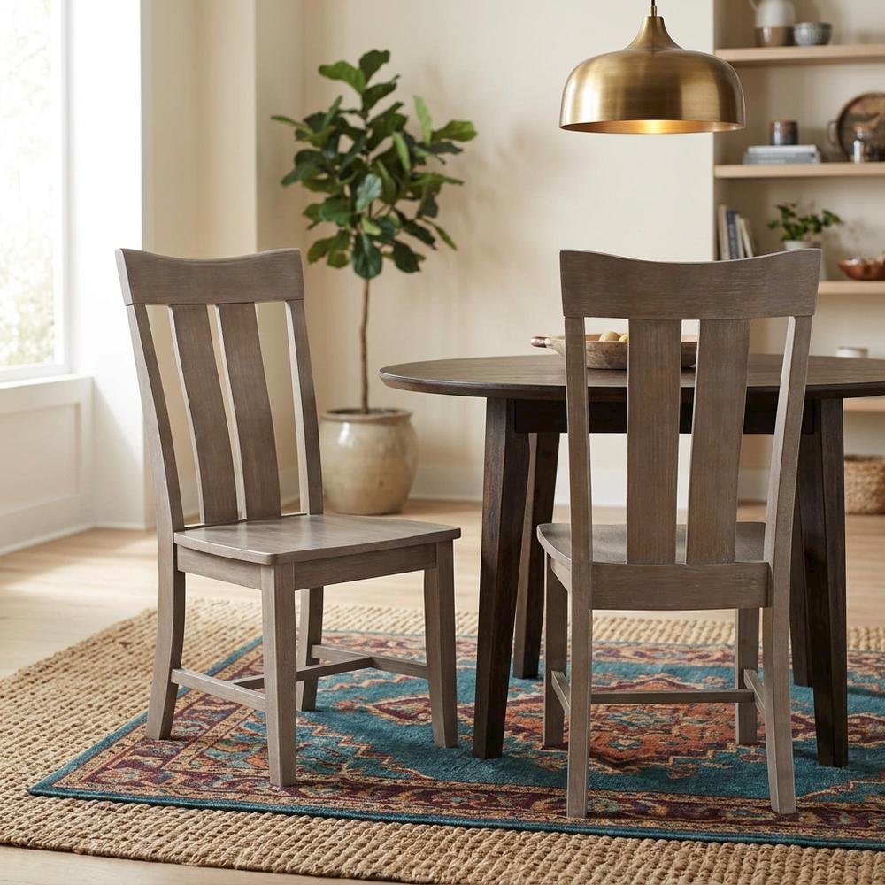 Solid Wood Dining Chair with Curved Back for Modern Dining Room. Picture 2