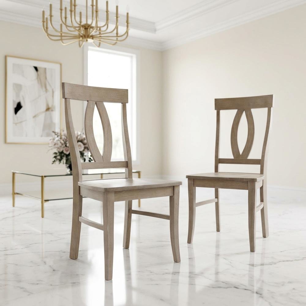 Solid Hardwood Dining Chairs with Washed Finish for Dining Room. Picture 2