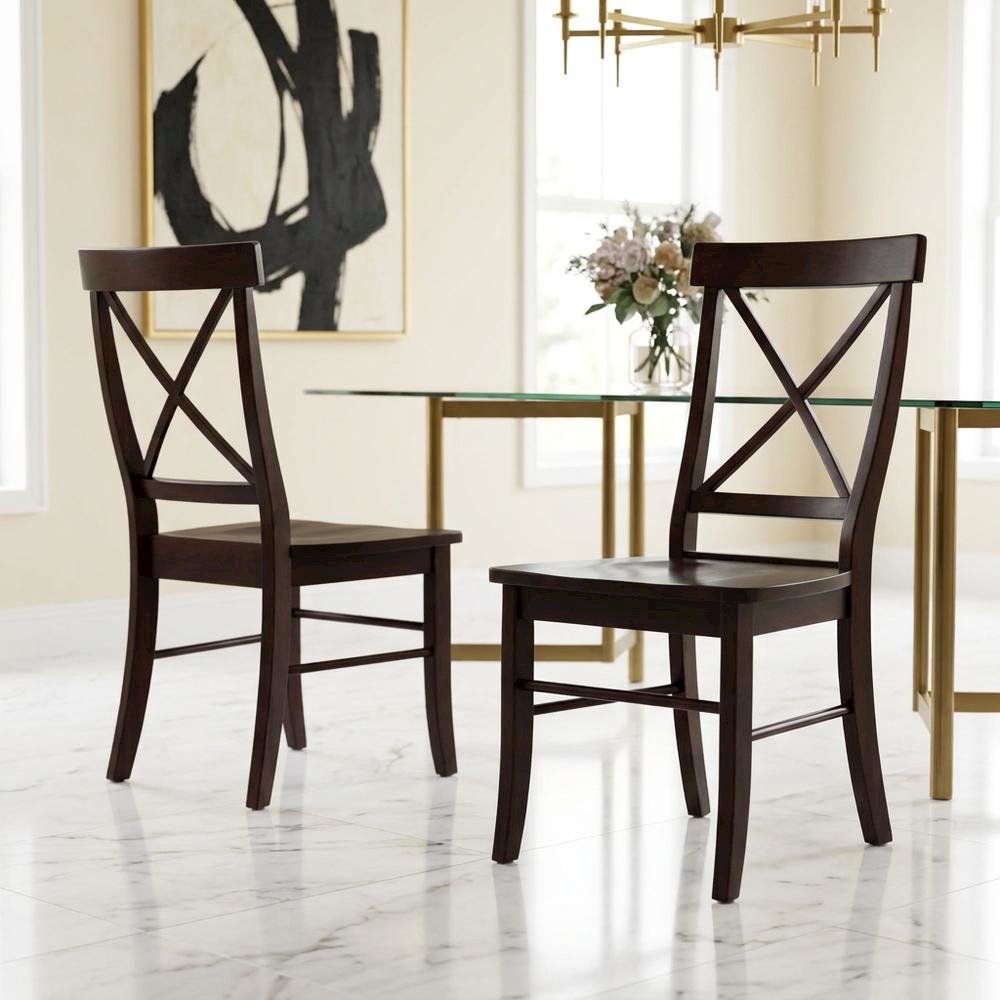 Solid Wood X-Back Dining Chair, Farmhouse Kitchen Chair for Dining Room. Picture 2