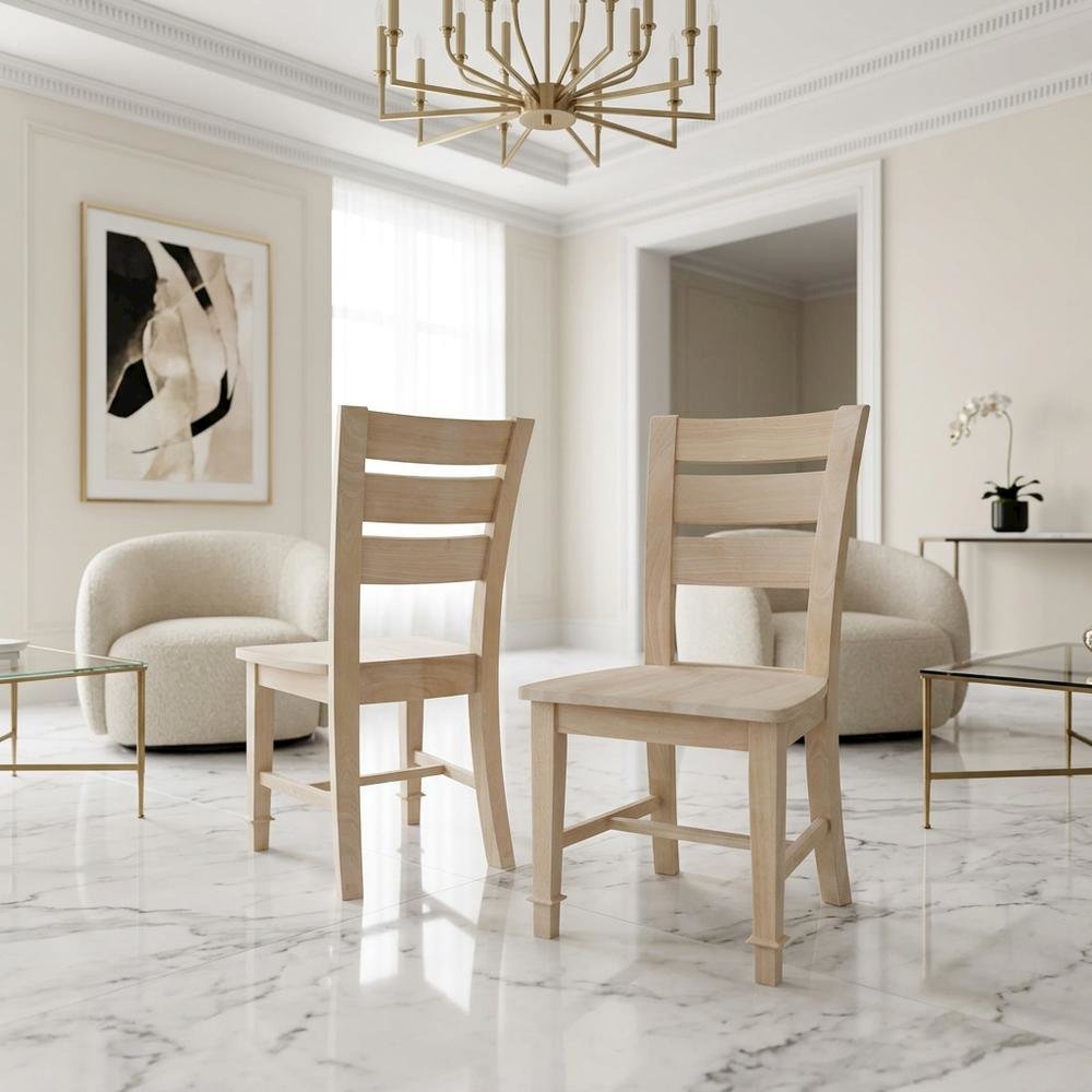 Tuscany Unfinished Hardwood Dining Chairs for Kitchen or Dining Room. Picture 2