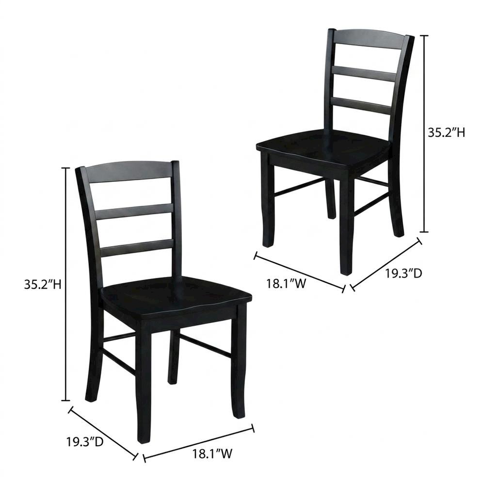 Solid Wood Ladderback Dining Chairs for Kitchen and Dining Room, Set of 2. Picture 5