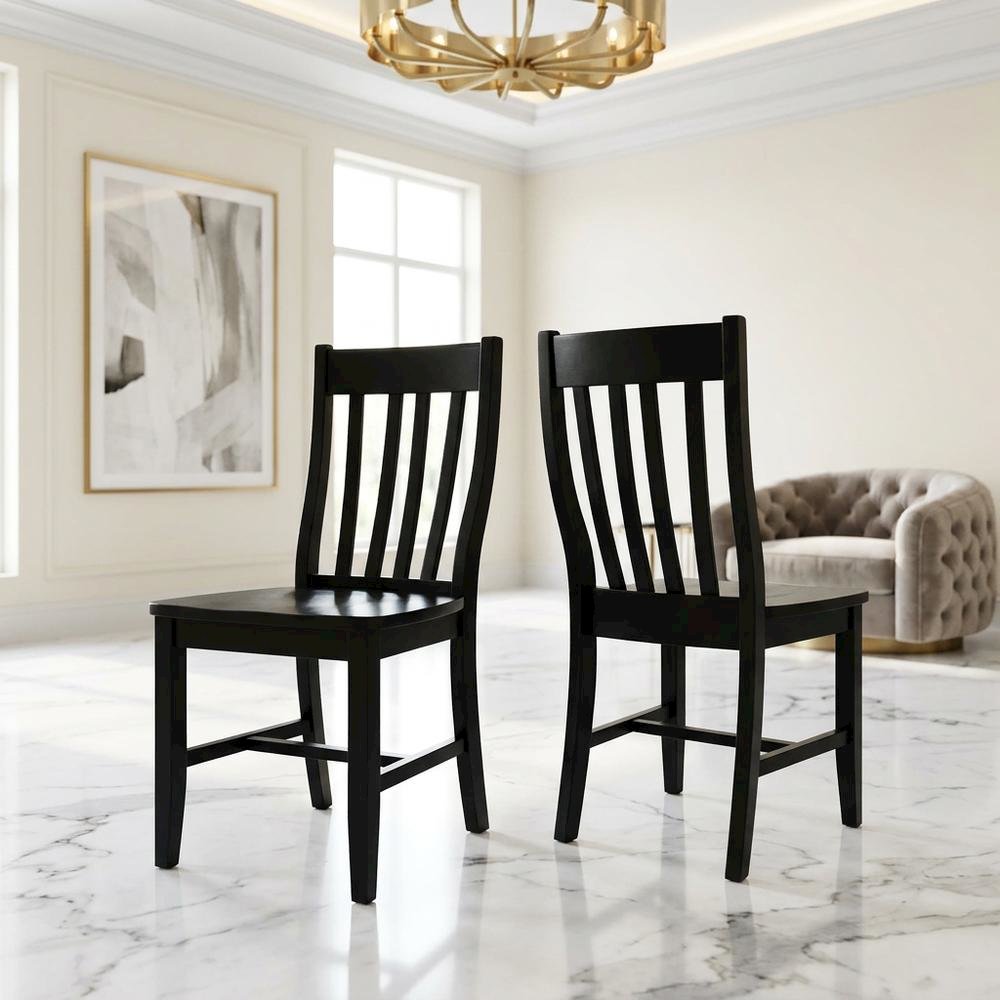 Solid Wood Armless Dining Chairs, Stackable Hardwood Kitchen Seating Set. Picture 2