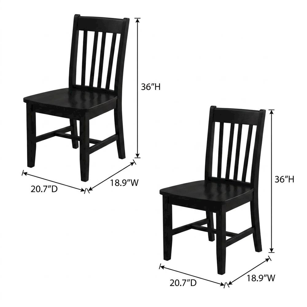 Solid Wood Armless Dining Chairs, Stackable Hardwood Kitchen Seating Set. Picture 5