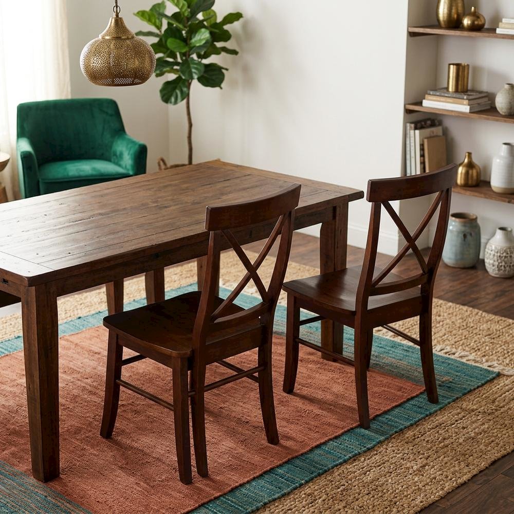 Solid Wood X-Back Dining Chair, Hardwood Side Chair for Dining Room. Picture 4