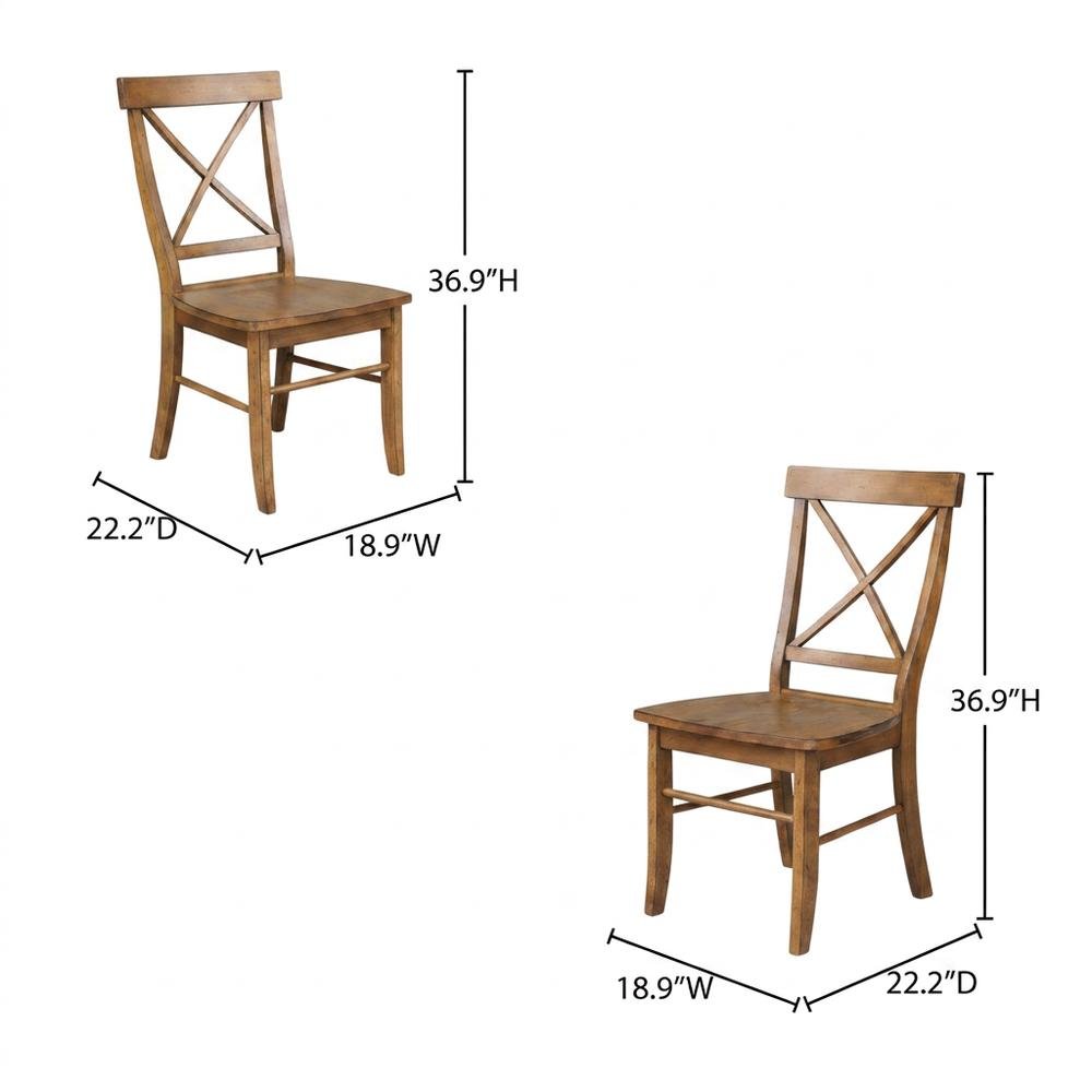 Solid Hardwood X-Back Dining Chair with Contoured Wood Seat for Dining Room. Picture 5