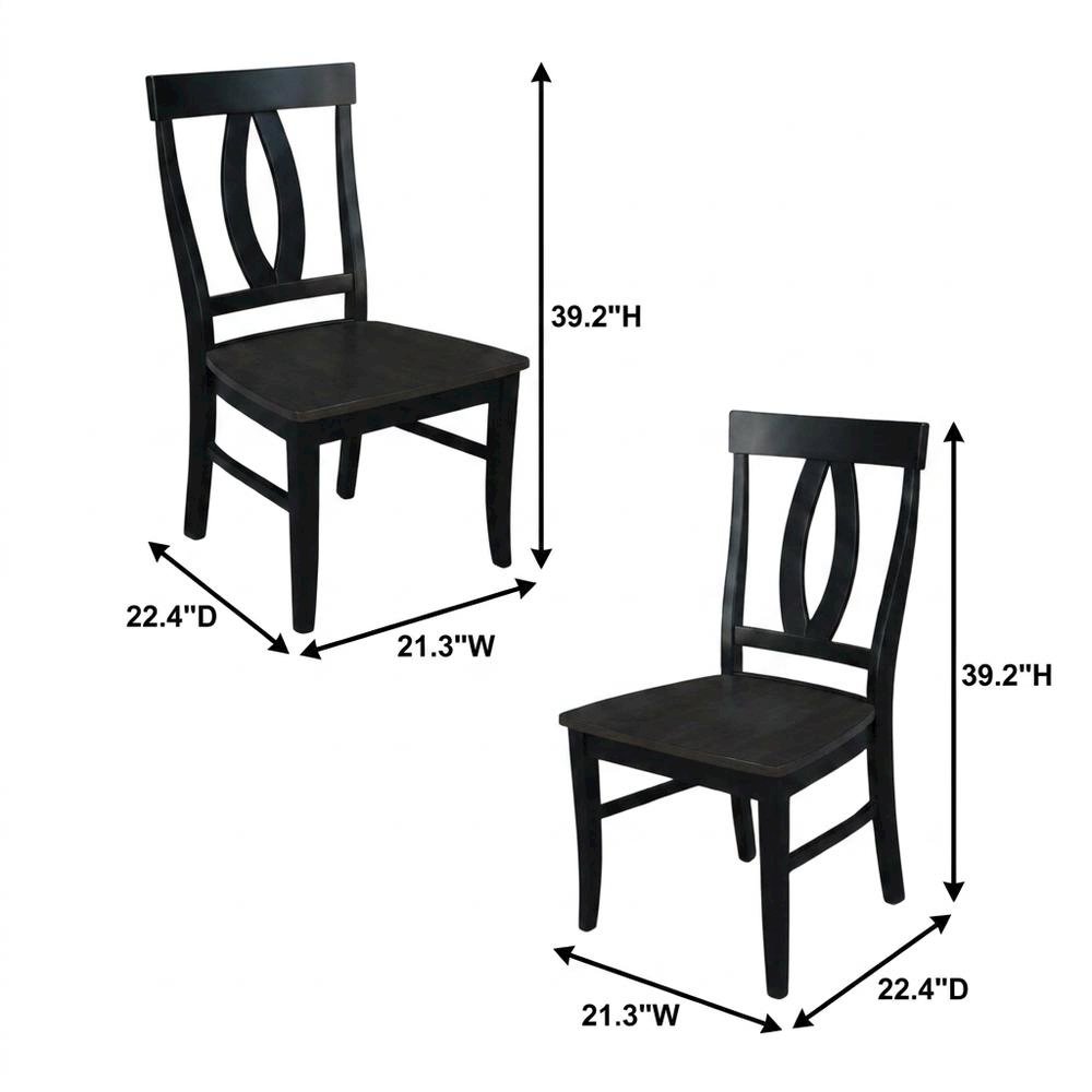 Solid Wood Dining Chairs with Washed Finish for Dining Room, Set of 2. Picture 5