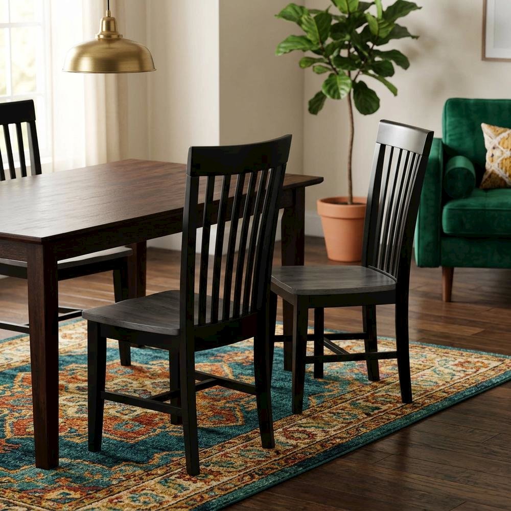 Solid Hardwood Dining Chair with Tall Mission Back for Dining Room. Picture 2