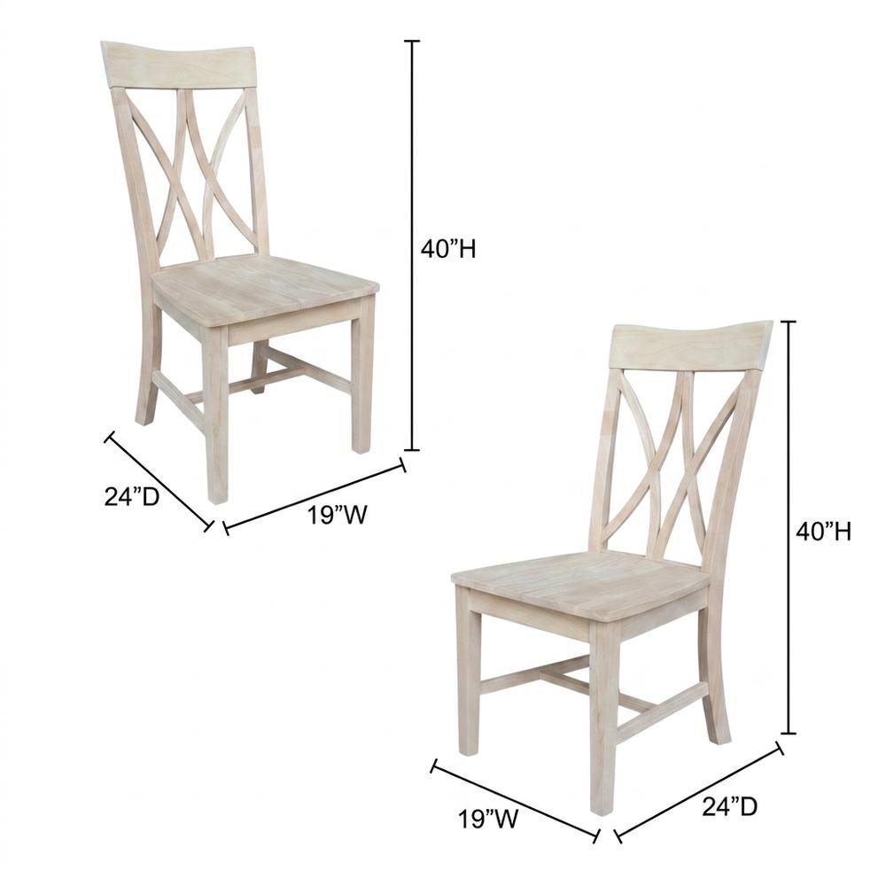 Parawood Traditional Wooden Dining Chairs for Kitchen Table, Unfinished. Picture 5
