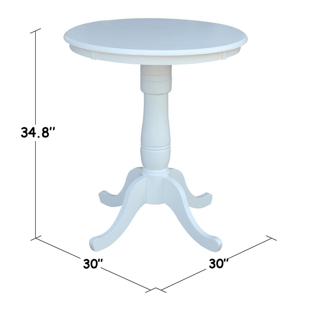 30" Round Top Pedestal Table - 34.9"H. Picture 2