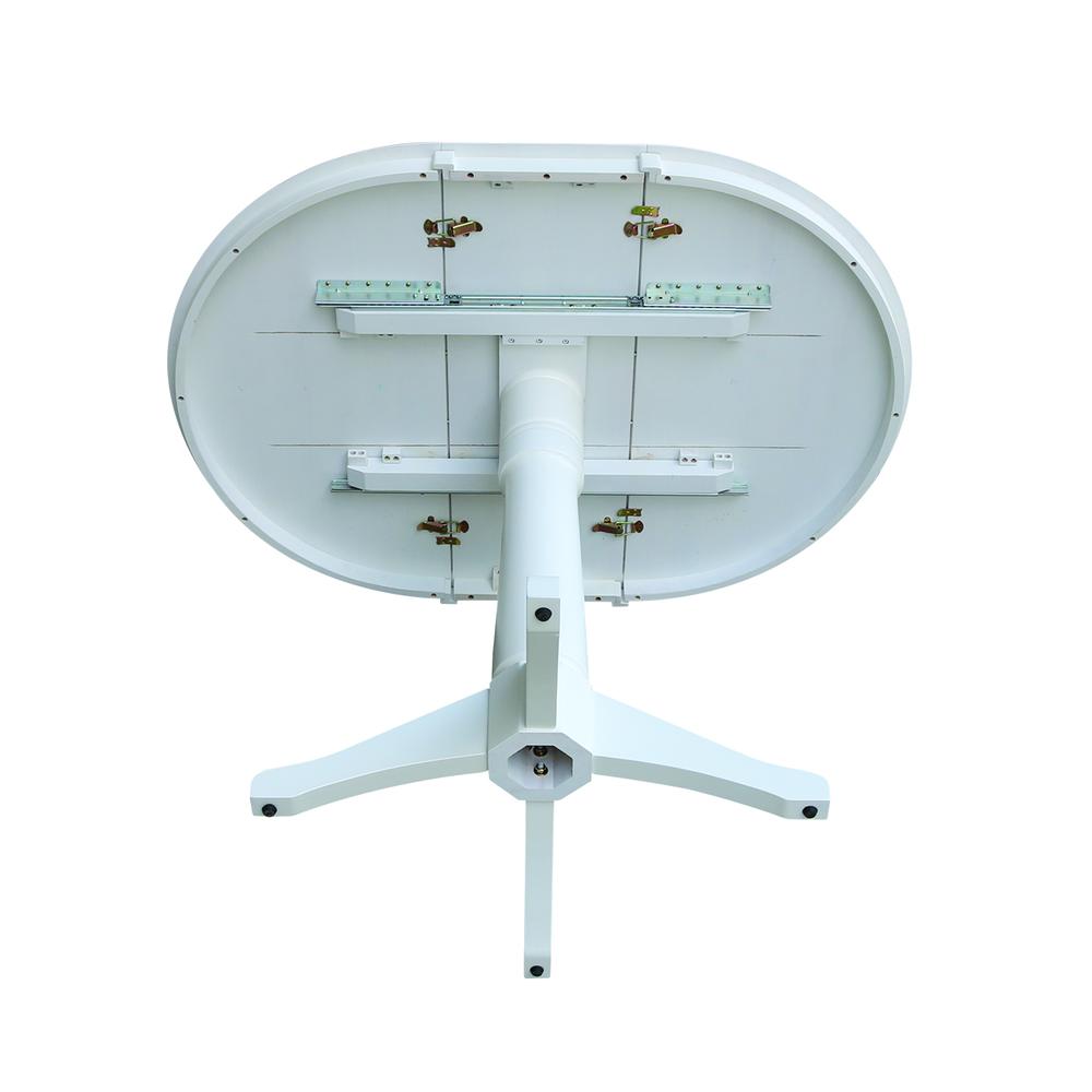 36" Round Top Pedestal Table With 12" Leaf - 28.9"H - Dining Height, White. Picture 18