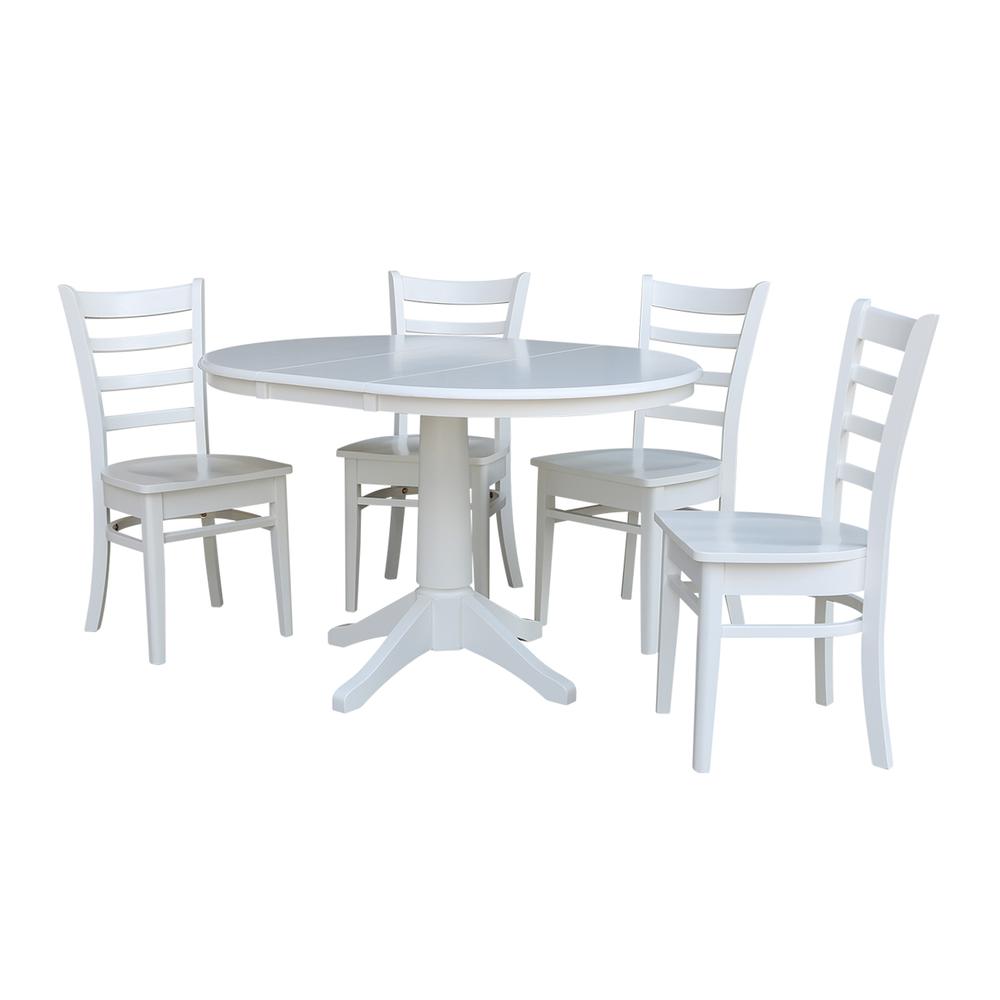 36" Round Top Pedestal Table With 12" Leaf - 28.9"H - Dining Height, White. Picture 32