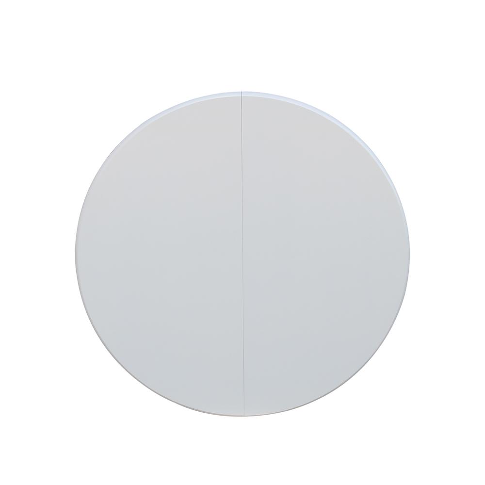 36" Round Top Pedestal Table With 12" Leaf - 28.9"H - Dining Height, White. Picture 8