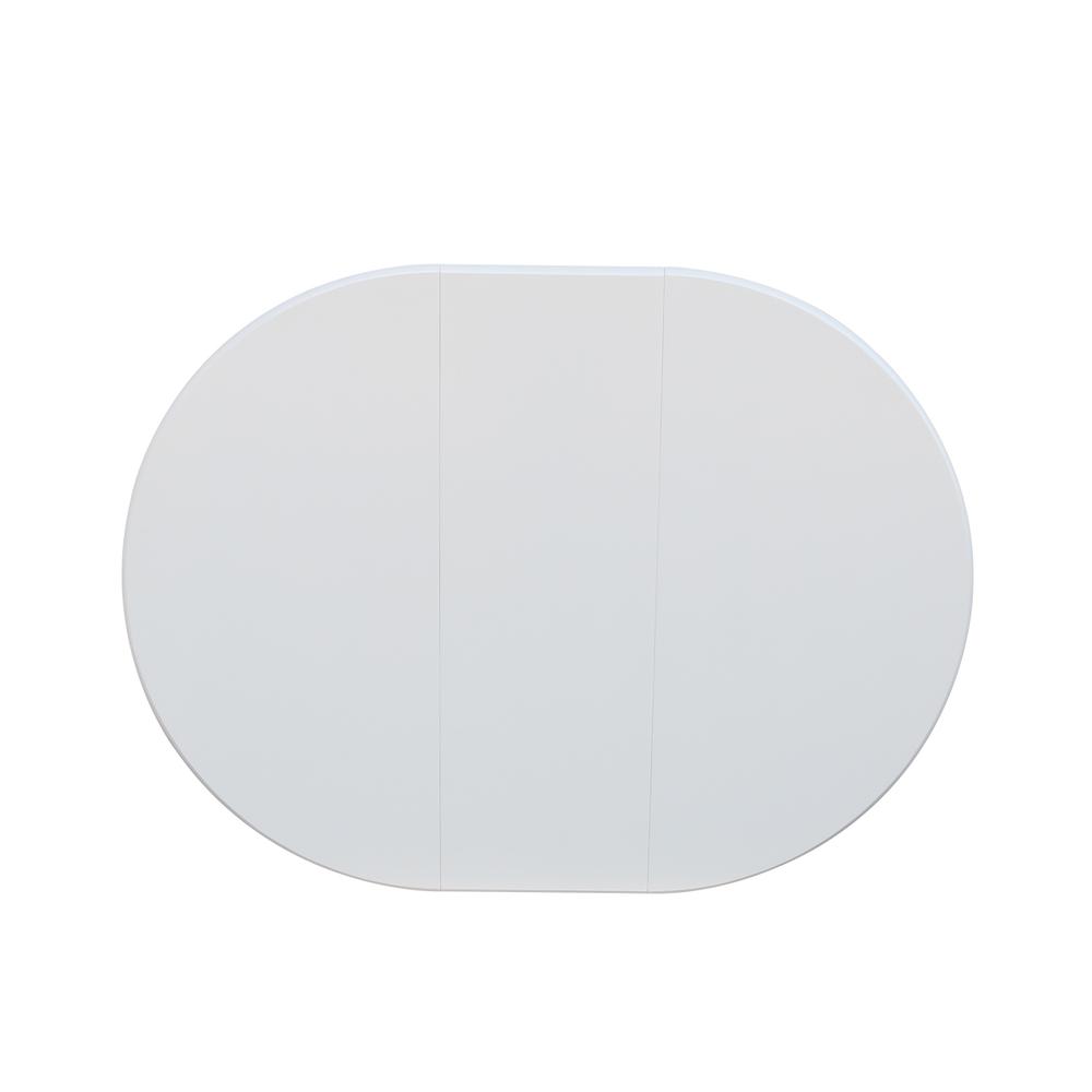 36" Round Top Pedestal Table With 12" Leaf - 28.9"H - Dining Height, White. Picture 7