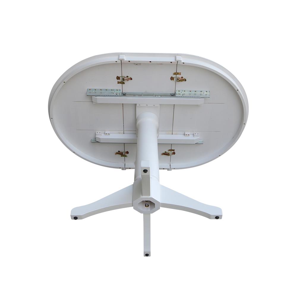 36" Round Top Pedestal Table With 12" Leaf - 28.9"H - Dining Height, White. Picture 9