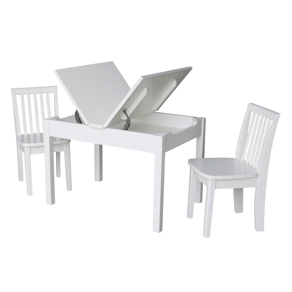Table With 2 Mission Juvenile Chairs, White. Picture 2