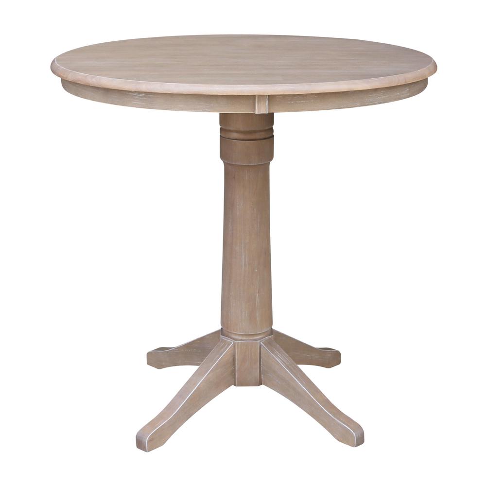 36" Round Pedestal Bar Height Table With 2 San Remo  Bar Height Stools. Picture 2