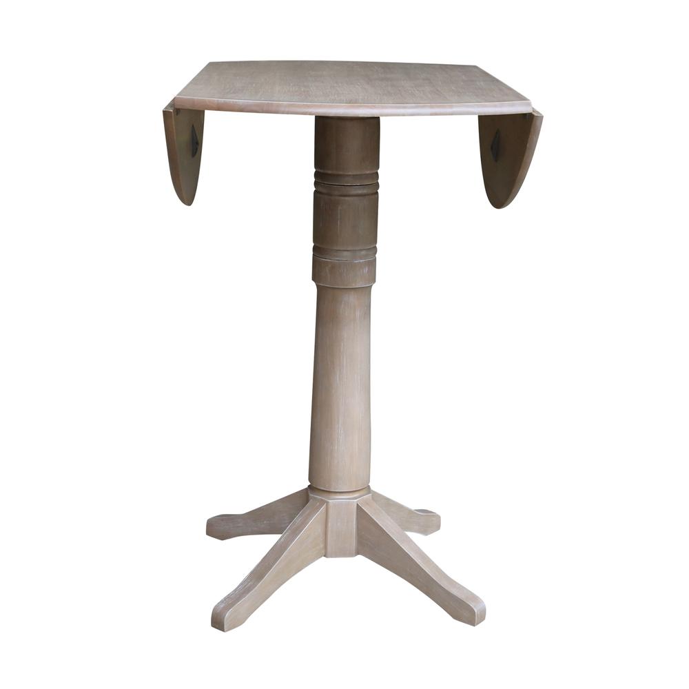 42" Round Dual Drop Leaf Pedestal Table - 36.3"H. Picture 13