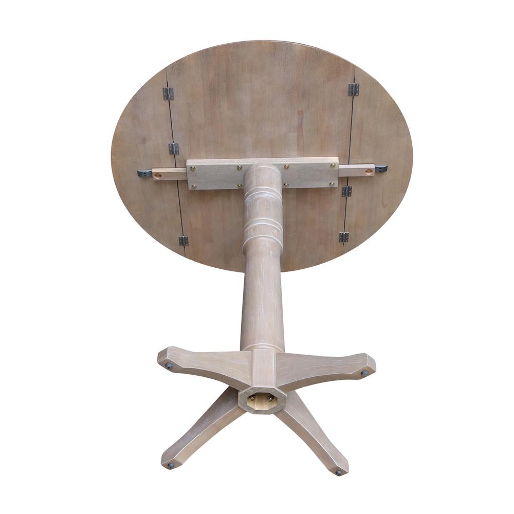 42" Round Dual Drop Leaf Pedestal Table - 36.3"H. Picture 14