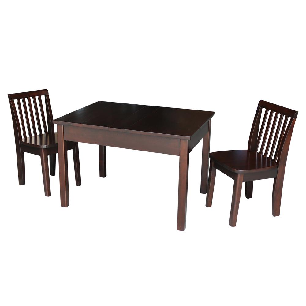 Table With 2 Mission Juvenile Chairs, Rich Mocha. Picture 3