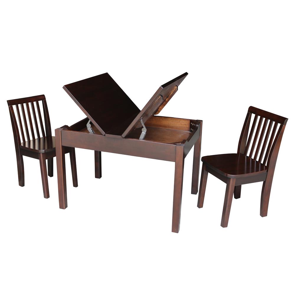 Table With 2 Mission Juvenile Chairs, Rich Mocha. Picture 2
