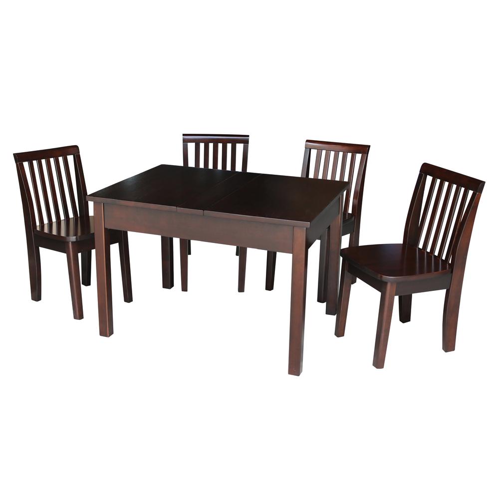 Table With 4 Mission Juvenile Chairs, Rich Mocha. Picture 3