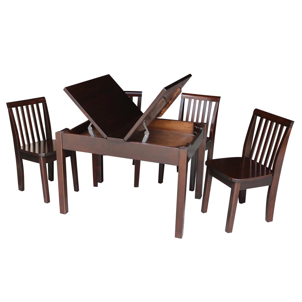 Table With 4 Mission Juvenile Chairs, Rich Mocha. Picture 2