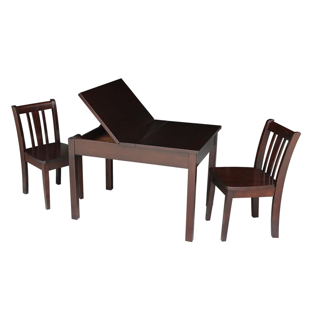 Table With 2 San Remo Juvenile Chairs, Rich Mocha. Picture 1