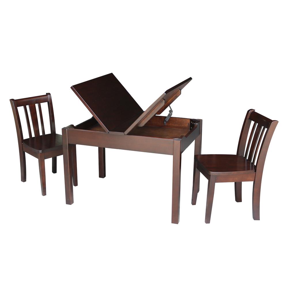 Table With 2 San Remo Juvenile Chairs, Rich Mocha. Picture 2