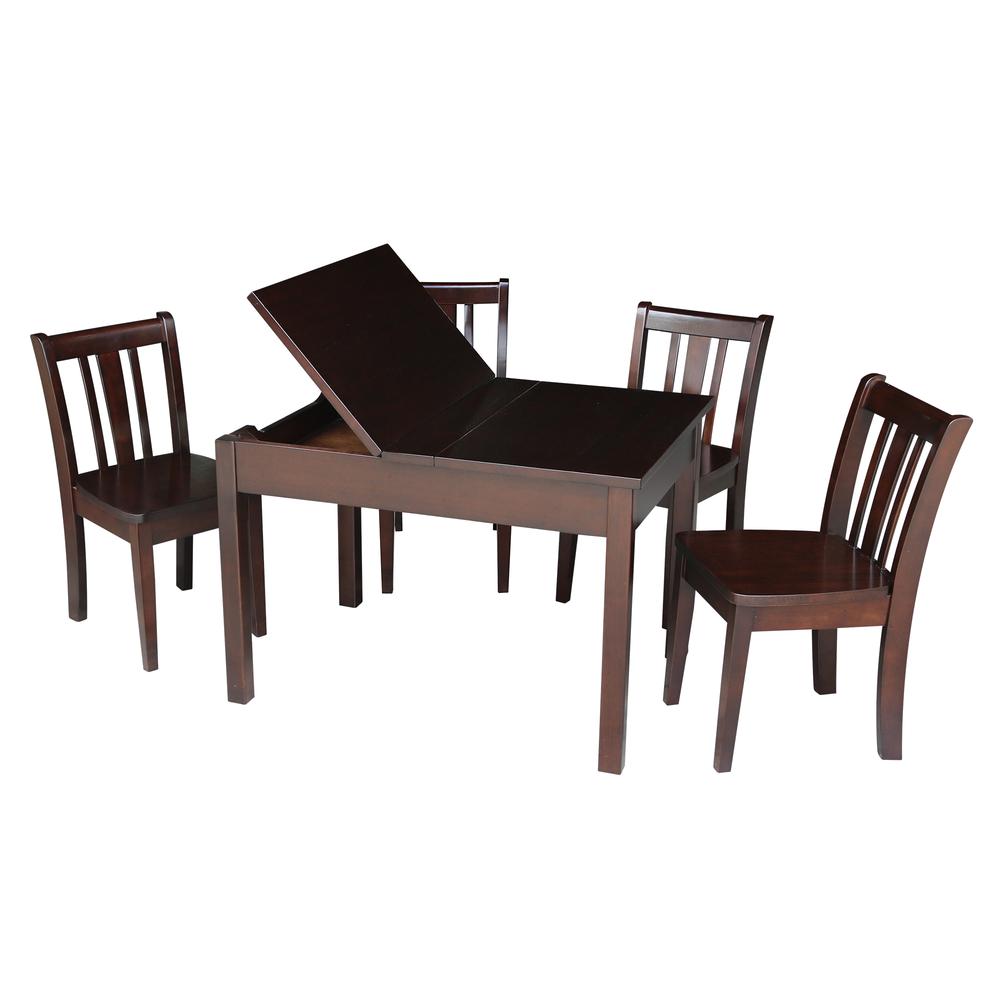 Table With 4 San Remo Juvenile Chairs, Rich Mocha. Picture 1