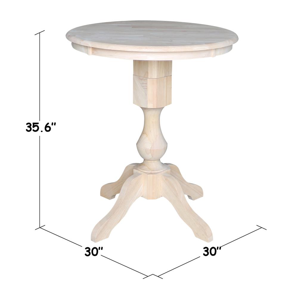 30" Round Top Pedestal Table - 34.9"H. Picture 1