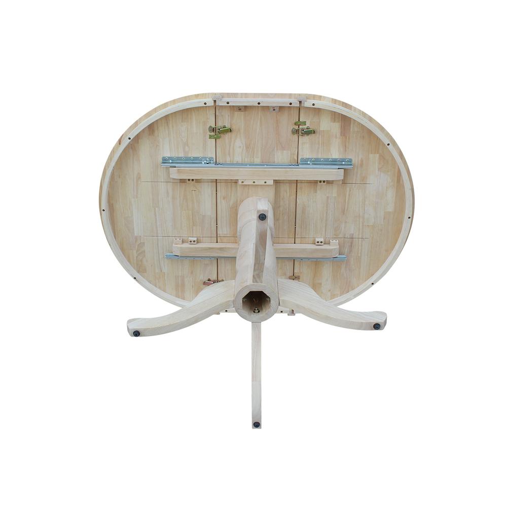 36" Round Top Pedestal Table With 12" Leaf - 34.9"H - Dining or Counter Height, Unfinished. Picture 6