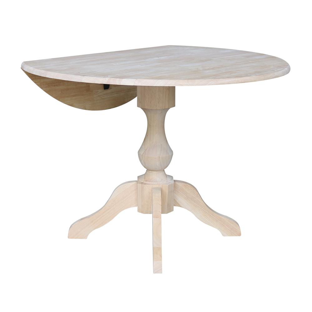 42" Round Top Pedestal Table with Two Chairs, Unfinished, Ready to finish. Picture 5