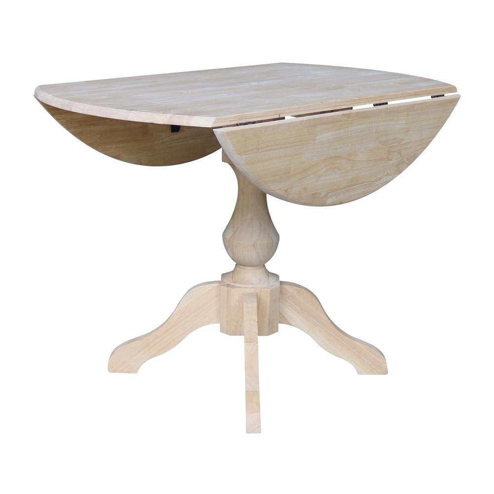 42" Round Top Pedestal Table with Two Chairs, Unfinished, Ready to finish. Picture 6