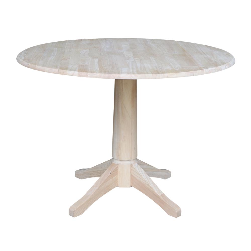 42" Round Top Pedestal Table with Two Chairs, Unfinished, Ready to finish. Picture 4
